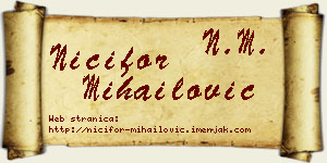 Nićifor Mihailović vizit kartica